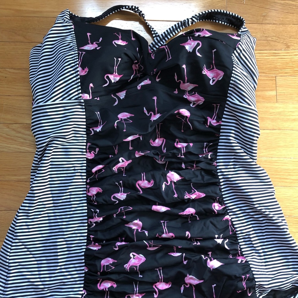 Torrid Flamingo Tankini Top. Plunge.